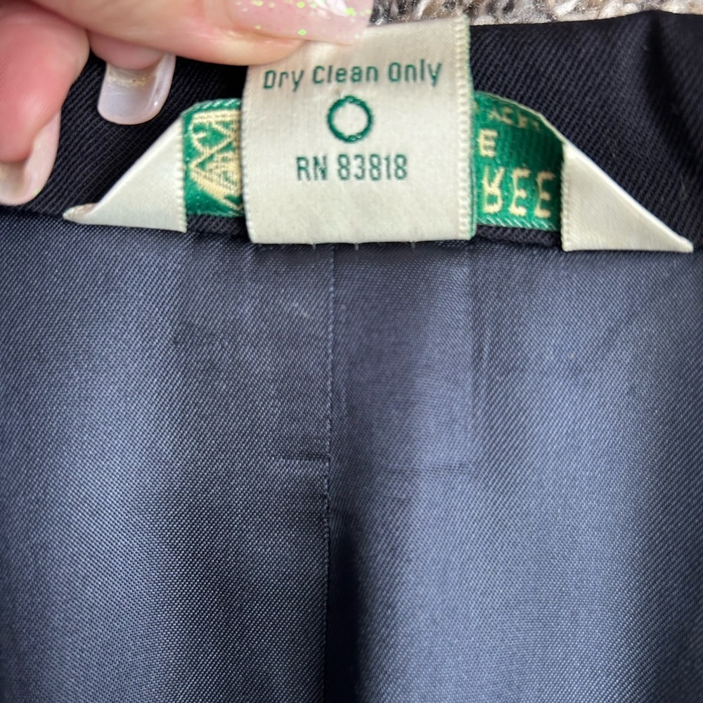 Austin Reed Vintage Wool Women's Blazer in Deep Blue and Gold Buttons size 12P - Picture 11 of 14